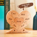 Custom Engraved Wooden Name Heart Puzzle Decor Family Name Heart Puzzle Home Decoration - image 4