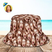 Custom Bucket Hat Unisex Face Mash Bucket Hat Personalize Beach Sports Hat with Pet Face