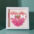 Custom Photo Flower Shadow Box Personalized Heart Gradient Pink Flower Shadowbox Frame Gift for Mom - image 1