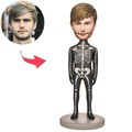 Halloween Gift Skeleton Cosplay Custom Bobblehead with Engraved Text - image 1