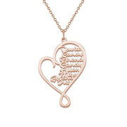 Heart-shaped Name Necklace Custom 1-8 Names Family Nameplate Necklace 925 Sterling Silver