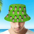 Custom Your Photo Face Summer Bucket Hat Fisherman Hat - Green - image 7