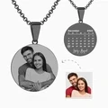 Custom Black Filter Romantic Photo Necklace Stainless Steel Valentine Gift For Couples - image 1