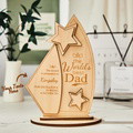 Custom Engraved Trophy The World's Best Dad Wooden Plaque Father's Day Meaningful Gifts - image 1