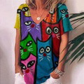 Women's V-neck short sleeves loose - image 9