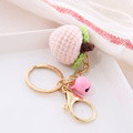 Crochet Fruit Keychain Cute Food Donut Knitted Car Keyring Bag Decorations Gifts for Her - image 1
