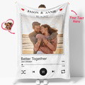 Personalized Couple Music Blanket with Photo and Text - image 1