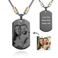Personalized Square Photo Necklace With Engraved Beads Pendant Gifts For Lovers - image 1