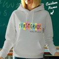Personalized First Grade Hooded Sweatshirt Teacher Custom Name Hooded Sweatshirt Back to School Gifts - image 6