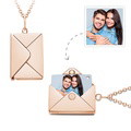 Personalized Envelope Locket Necklace Custom Photo Necklace - image 1