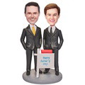Father and Son in Suits Custom Bobblehead with Engraved Text - image 1