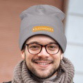 Custom Name Leather Patch Beanie Personalized Adult Winter Hat - image 17