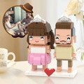 Gifts for Father Full Custom 2 People Brick Figures Custom Brick Figures Small Particle Block Toy - image 1