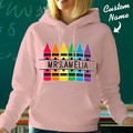 Personalized Crayon Hooded Sweatshirt Teacher Custom Name Hooded Sweatshirt Back to School Gifts - image 4