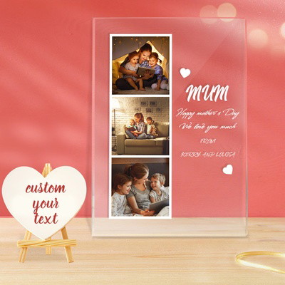 Personalized Photo and Name Acrylic Night Light Gift for Mum