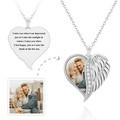 Custom Photo Engraved Necklace Angel Wings Heart Gifts - image 1