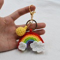 Rainbow Handmade Knitted Keychain Cute Crochet Key Pendant Bag Decoration Gifts - image 1