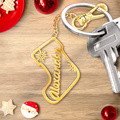 Personalized Christmas Socks Name Keychain Holiday Season Gift for Family Friends - image 9