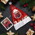 Personalized Sequins Santa Hat Custom Photo Christmas Hats for Holidays Xmas Party Supplies - image 4