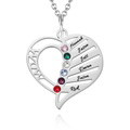 Engraved Family Name Necklace Custom Heart Birthstone Necklace for Mom - image 12
