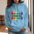 Personalized Crayon Hooded Sweatshirt Teacher Custom Name Hooded Sweatshirt Back to School Gifts - image 12
