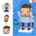 Father's Day Gifts Custom Head Brick Figures Busy Dad Brick Figures Small Particle Block Toy - image 1
