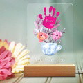 Custom Name and Date Night Light Handprint Lamp Mother's Day Gift - image 3