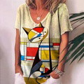 Women's V-neck short sleeves loose - image 5