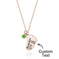 Personalized Baby Foot Pendant Necklace with Birthstone Necklace Birthday Baby Shower Gift for Kid New Mom - image 3