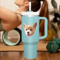 Custom Face 40oz Insulated Mug with Handle and Straw Stainless Steel Custom Travel Cup Gift for Family Friends Couples - image 9