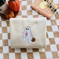 Custom Ghost Drinking Embroidered Sweatshirt - image 10