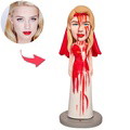 Halloween Gift Bloodstained Garment Bride Custom Bobblehead with Engraved Text - image 1