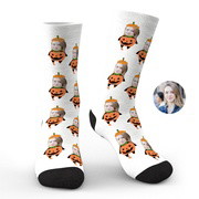 Custom Photo Face Socks Funny Halloween Gifts