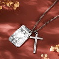 Personalized Photo Calendar Engraved Stainless Steel Cross Necklace Custom Message Pendant Father's Day Gift - image 6