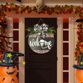 Halloween Welcome Sign for Front Door Wood Farmhouse Wreath Porch Decor Hanging Decoration Gifts - image 8
