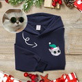 Customized Embroidered Pet Portrait Christmas Sweatshirt-Multiple pets can be customized - image 5