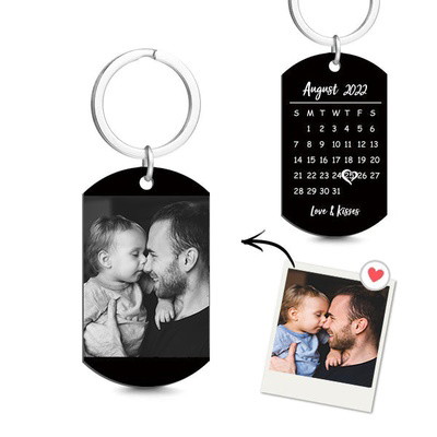 Father's Day Gifts Custom Keychain Photo Calendar Keychain Tag Keychain Personal custom gift
