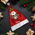 Personalized Sequins Santa Hat Custom Christmas Hats for Holidays Xmas Party Supplies - image 7