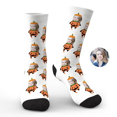 Custom Photo Face Socks Funny Halloween Gifts