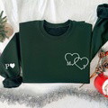 Personalized Embroidery - Double Heart + Letters - Sweatshirt - Hoodie - T-shirt - image 4