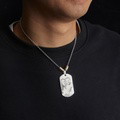 Personalized Square Photo Necklace With Engraved Beads Pendant Gifts For Lovers - image 5