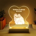 Personalized Led Night Lamp Custom Photo Heart Glass Night Lamp Gift for Lovers Night Light - image 1