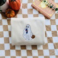 Custom Ghost Drinking Embroidered Sweatshirt - image 9