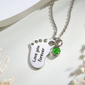 Personalized Baby Foot Pendant Necklace with Birthstone Necklace Birthday Baby Shower Gift for Kid New Mom - image 7