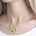 Engraved Family Name Necklace Custom Heart Birthstone Necklace for Mom - image 9