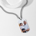 Custom Engraved Stainless Steel Mens Dog Tag Photo Necklace For Heroes Dad - image 3