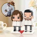 Surprise Gifts for Father Full Custom 2 People Brick Figures Custom Brick Figures Small Particle Block Toy - image 1