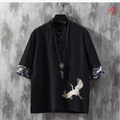 Summer thin loose embroidered linen boutique short sleeve T-shirt - image 2