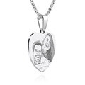 Women's Heart Photo Engraved Tag Necklace with Engraving Stainless Steel - image 4