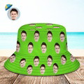 Custom Your Photo Face Summer Bucket Hat Fisherman Hat - Green - image 4
